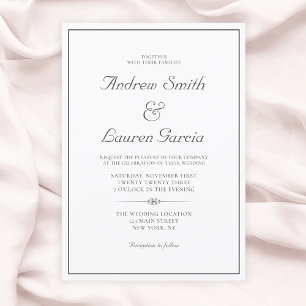Elegant Wedding Formal Wording Traditional Invitation