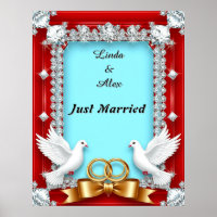 Elegant Wedding Frame with White Doves