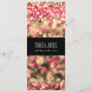 Elegant Wedding Fuchsia And Gold Sparkling Lights Invitation