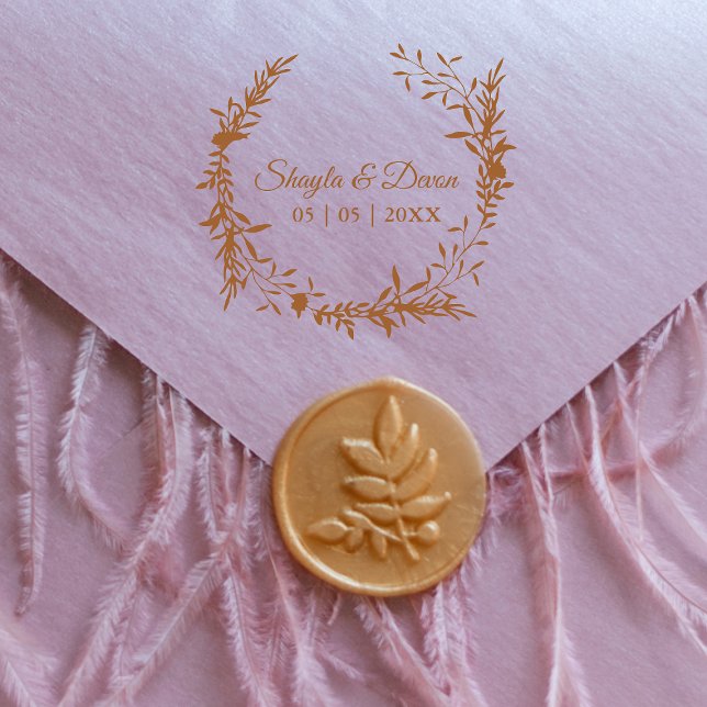 Elegant Wedding Garland Wildflowers & Branches Rubber Stamp (Creator Uploaded)