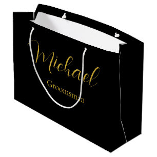 Elegant Wedding Gift Bag with Personalized Text