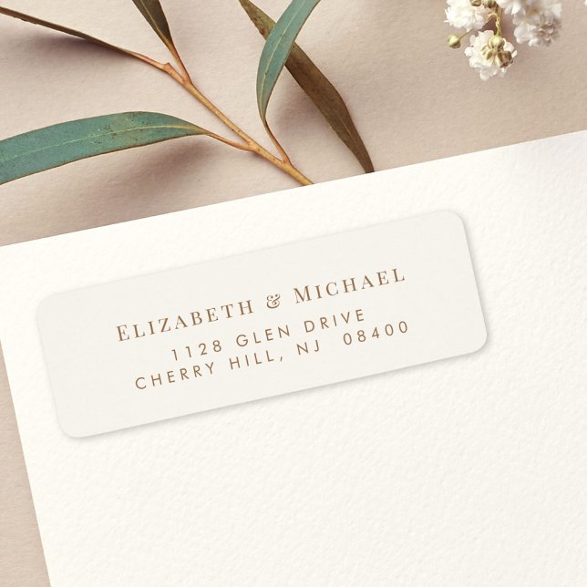 Elegant Wedding Gold Cream Return Address (Creator Uploaded)