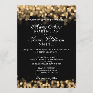 Elegant Wedding Gold Lights Invitation