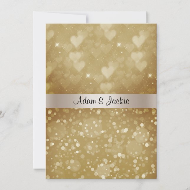 ELEGANT WEDDING GOLD SILVER SPARKLE INVITATION (Front)