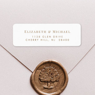 Elegant Wedding Gold Typography Return Address
