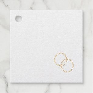 Elegant Wedding, gold written names, blue Favour Tags
