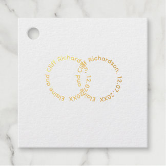 Elegant Wedding, Gold Written Names, Favour Tags