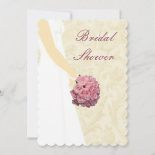Elegant Wedding Gown Bridal Shower Invitation