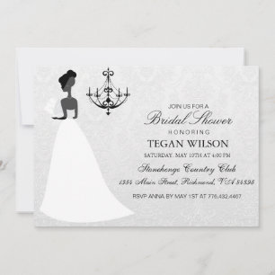Elegant Wedding Gown Bridal Shower Invite