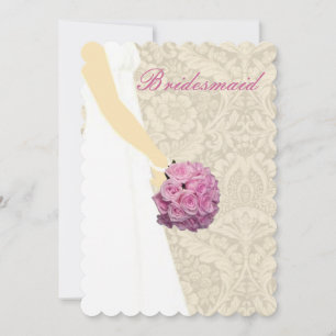 Elegant Wedding Gown Bridesmaid Card