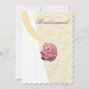 Elegant Wedding Gown Bridesmaid Card