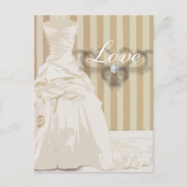 Elegant Wedding Gown Wedding Favour Postcard (Front)