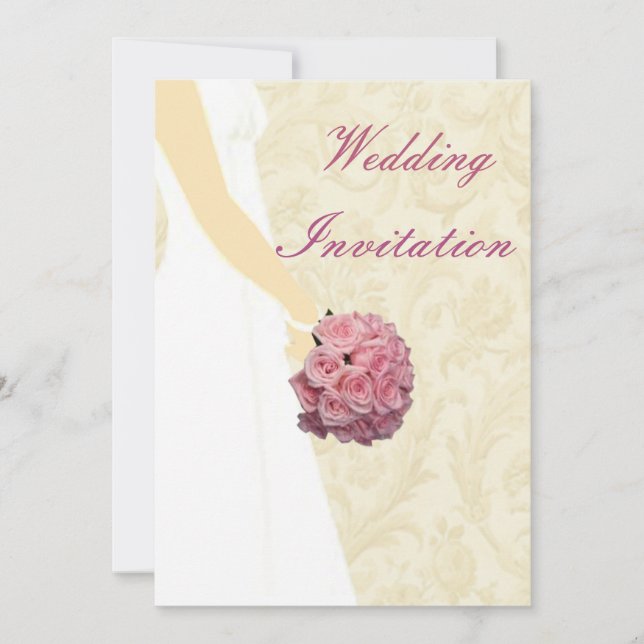 Elegant Wedding Gown Wedding Invitation (Front)