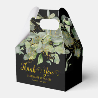 Elegant Wedding Green Eucalyptus Foliage Wedding Favour Box