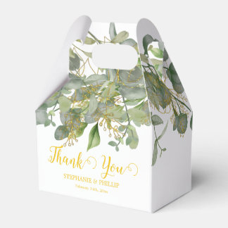 Elegant Wedding Green Eucalyptus Foliage Wedding Favour Box
