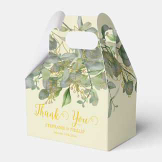 Elegant Wedding Green Eucalyptus Foliage Wedding Favour Box
