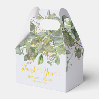 Elegant Wedding Green Eucalyptus Foliage Wedding Favour Box