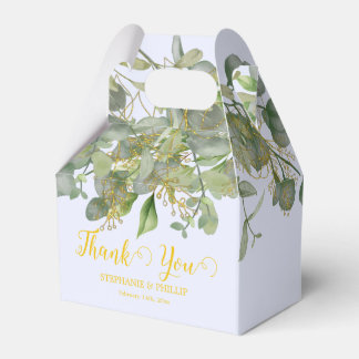 Elegant Wedding Green Eucalyptus Foliage Wedding Favour Box