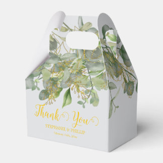Elegant Wedding Green Eucalyptus Foliage Wedding Favour Box