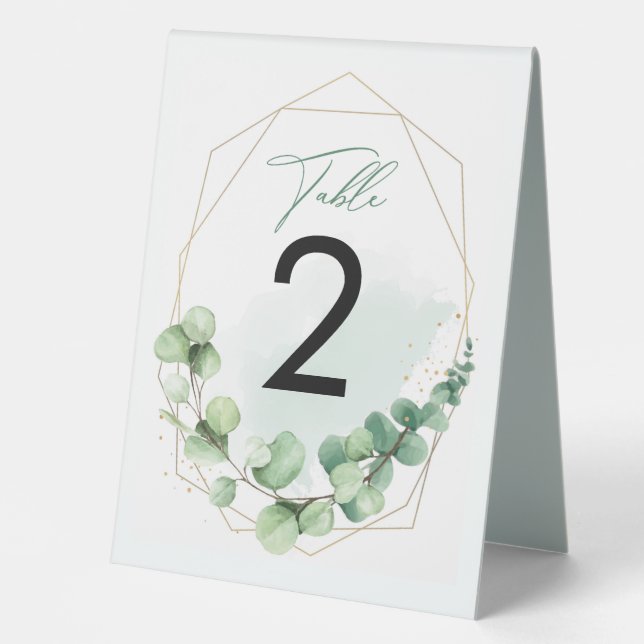 Elegant Wedding Green Gold Eucalyptus Leaves 2 Tab (Front)