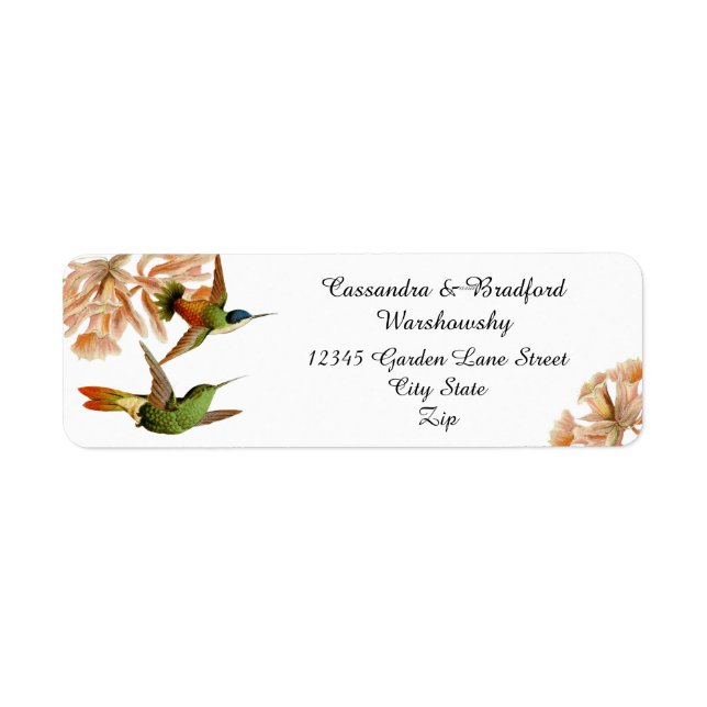Elegant Wedding Green Hummingbird Blush Pink (Front)