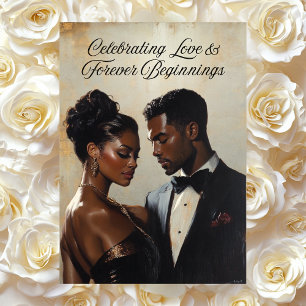 Elegant Wedding Greeting Card   African American C