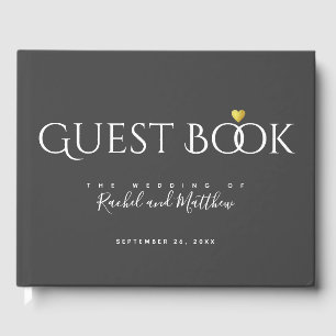 elegant wedding grey sign book