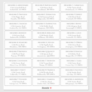 Elegant Wedding Guest Address