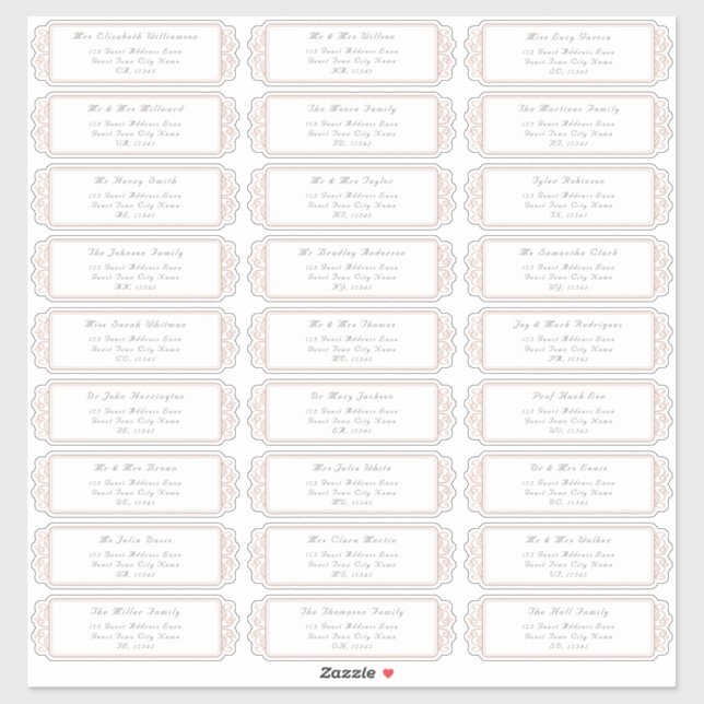 Elegant Wedding Guest Address Labels (Sheet)