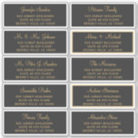 Elegant wedding guest address labels<br><div class="desc">Personalised minimalist wedding guest name and address black mailing labels with an elegant chic gold calligraphy script.</div>