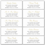 Elegant wedding guest address labels<br><div class="desc">Personalised minimalist wedding guest name and address mailing labels with an elegant chic faux gold calligraphy script.</div>