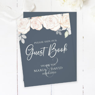Elegant Wedding Guest Book Sign Dusty Grey Flyer