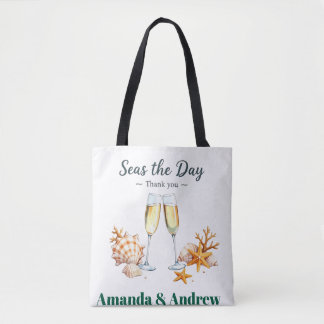 Elegant Wedding Guest Favor Bridal Shower keepsake Tote Bag
