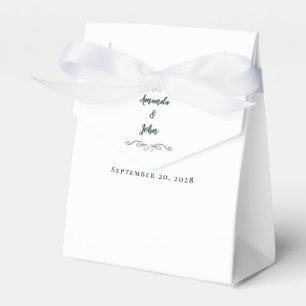 Elegant Wedding Guest Thank You Chic Emerald Green Favour Box