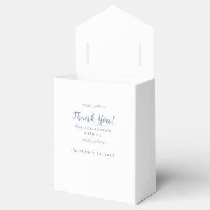 Elegant Wedding Guest Thank You Couple Dusty Blue Favour Box