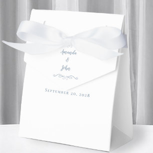 Elegant Wedding Guest Thank You Couple Dusty Blue Favour Box