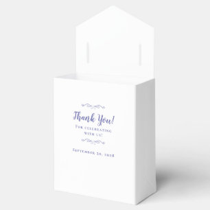 Elegant Wedding Guest Thank You Couple Periwinkle Favour Box