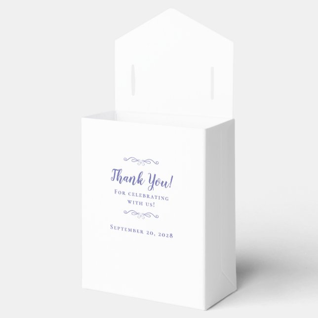Elegant Wedding Guest Thank You Couple Periwinkle Favour Box (Opened)