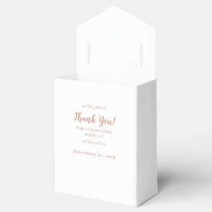 Elegant Wedding Guest Thank You Couple Rose Gold Favour Box