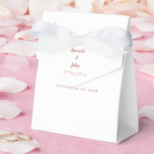 Elegant Wedding Guest Thank You Couple Rose Gold Favour Box