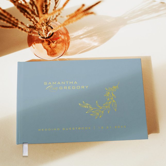 Elegant Wedding Guestbook Monogram Gold Foil (Creator Uploaded)