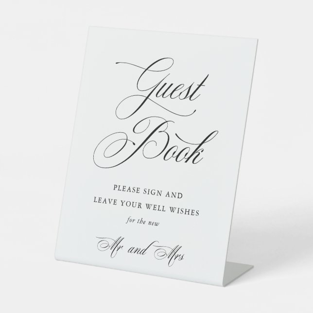 Elegant Wedding Guestbook Sign With Classic Script (Front)