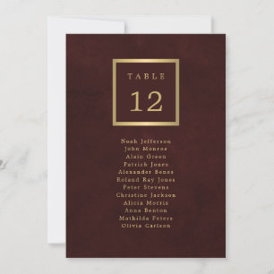 Elegant wedding guests seating chart table number