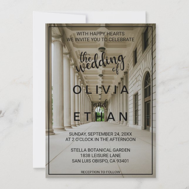 Elegant wedding hall reception Wedding Invitation (Front)