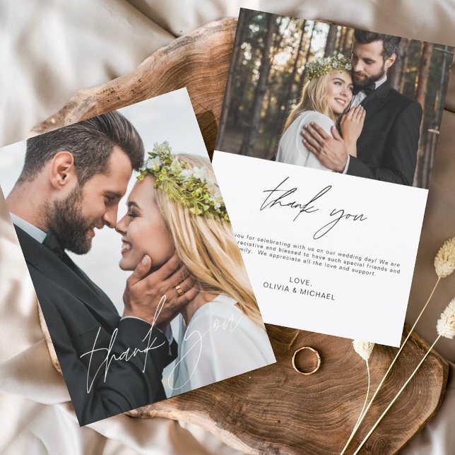 Elegant Wedding Handwritten Thank You Photo  (Creator Uploaded)