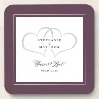 Elegant Wedding Hearts Forever Love Moody Purple