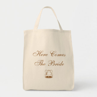 Elegant Wedding Here comes the Bride Tote Bag