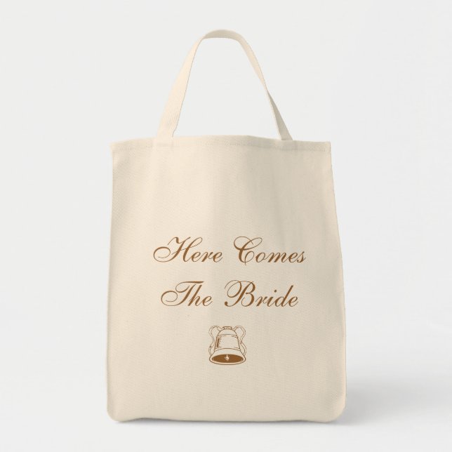 Elegant Wedding Here comes the Bride Tote Bag (Front)
