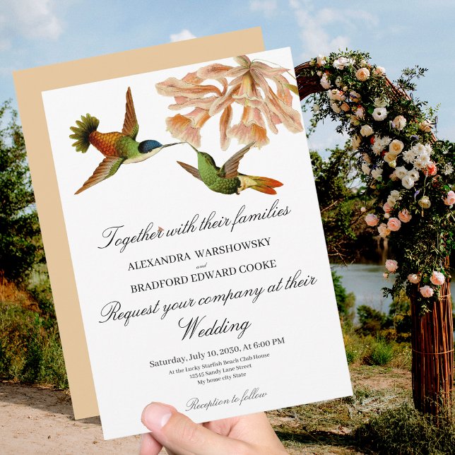 Elegant Wedding Hummingbird Lily Watercolor (Creator Uploaded)