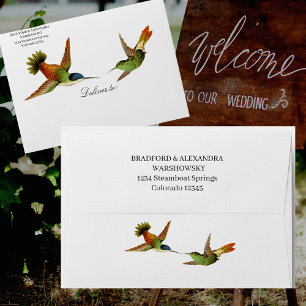 Elegant Wedding Hummingbird wedding invitation Envelope